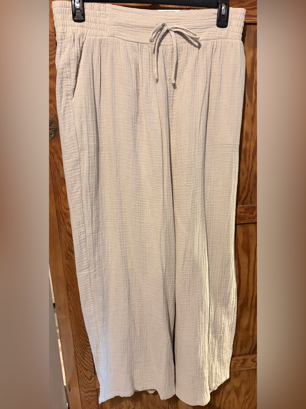 JM Collection 100% cotton lightweight drawstring wide leg pants. XL. New w/ tags